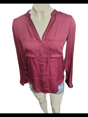 Forever 21 Magenta Button-Up Coastal Cowgirl Blouse